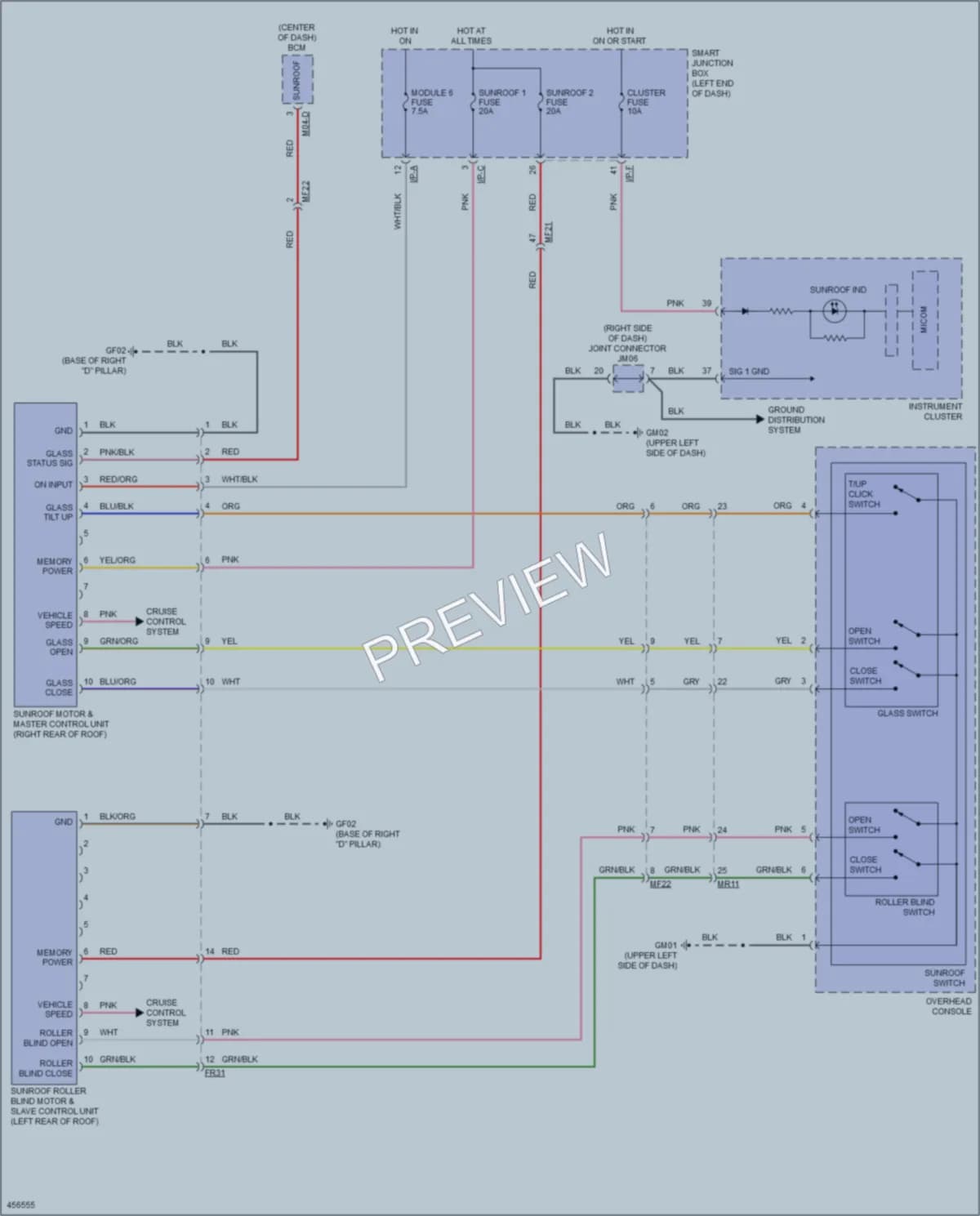 2015 Kia Soul Power Top Sunroof wiring diagram preview