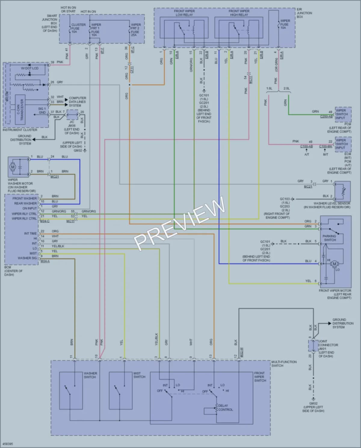 2015 Kia Soul Wiper Washer wiring diagram preview