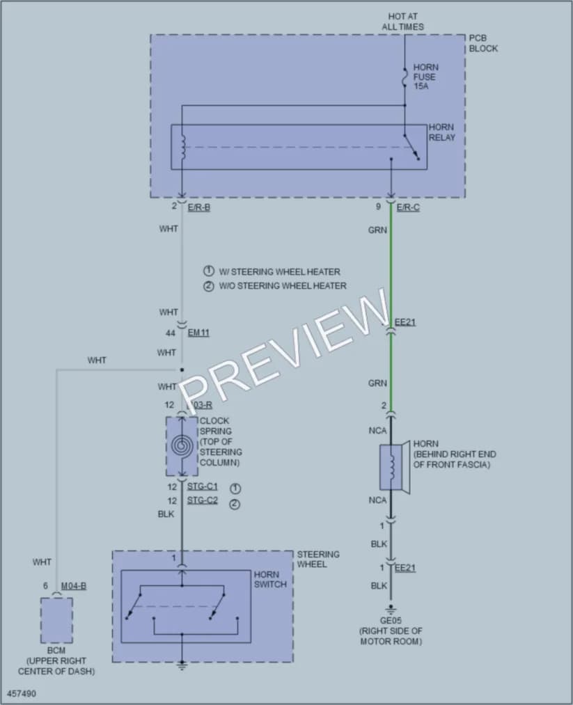 2015 Kia SoulEV Horn wiring diagram preview