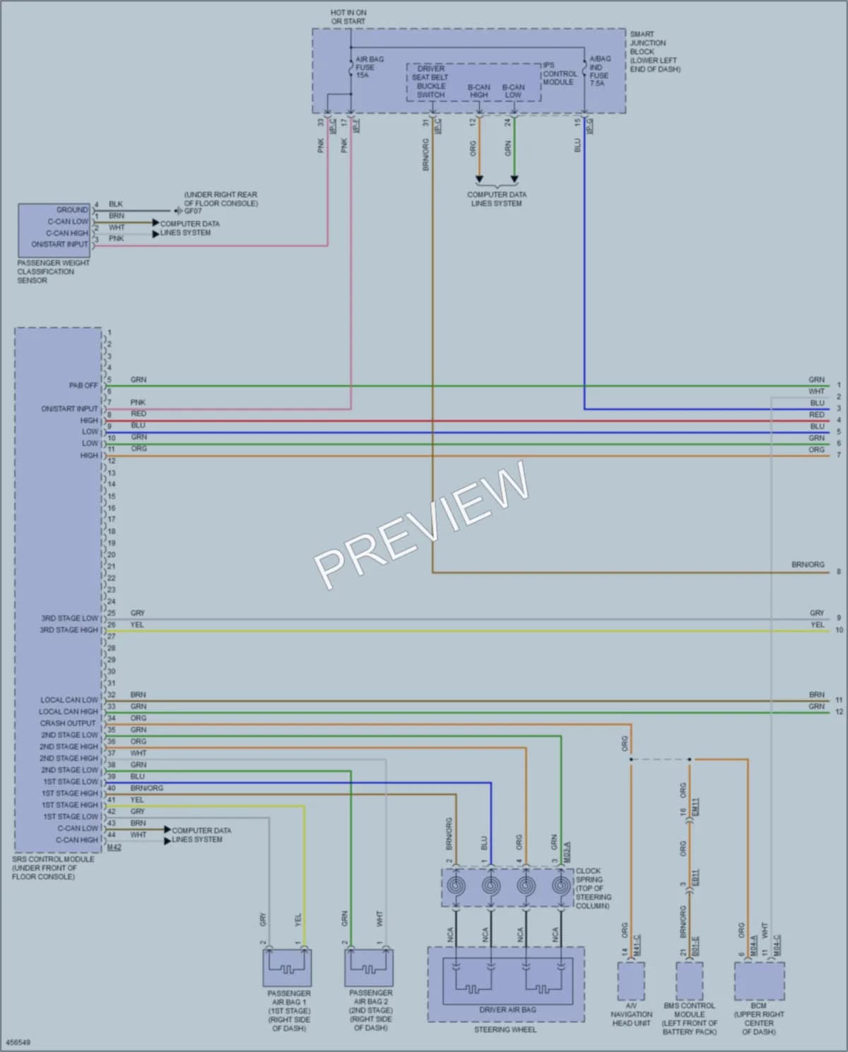 2015 Kia SoulEV Supplemental Restraints wiring diagram preview