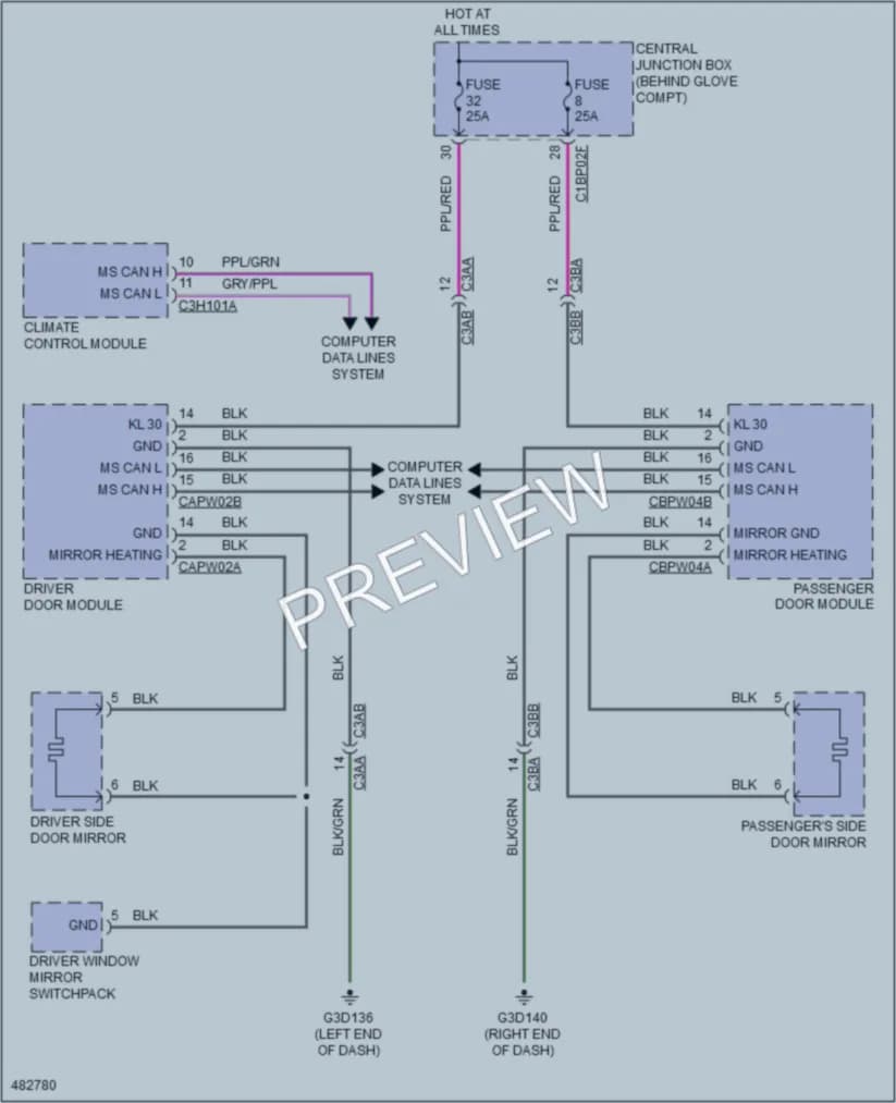 2015 LandRover DiscoverySport Defoggers wiring diagram preview