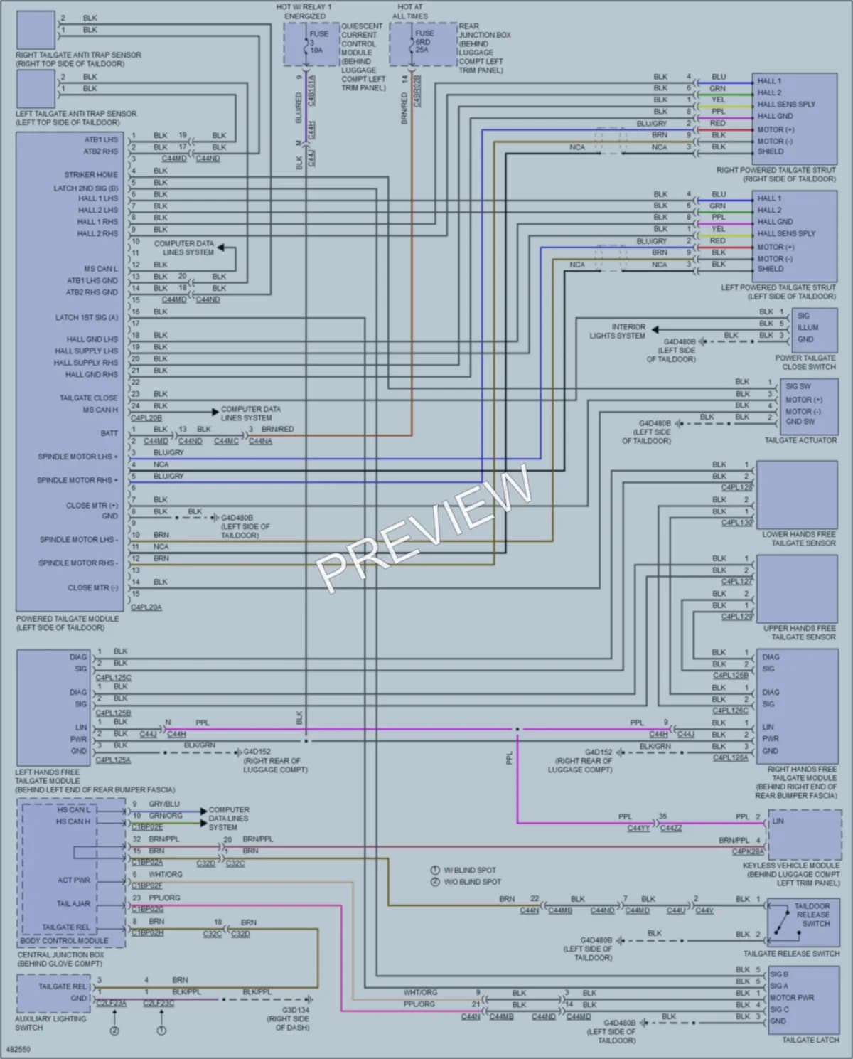 2015 LandRover DiscoverySport Trunk Tailgate Fuel Door wiring diagram preview