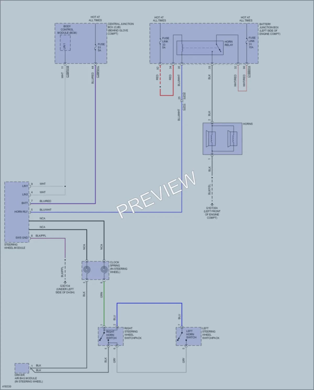 2015 LandRover LR2 Horn wiring diagram preview