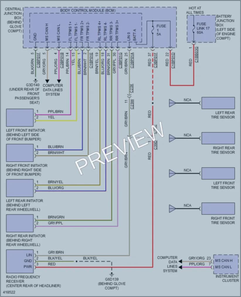 2015 LandRover LR2 Warning Systems wiring diagram preview