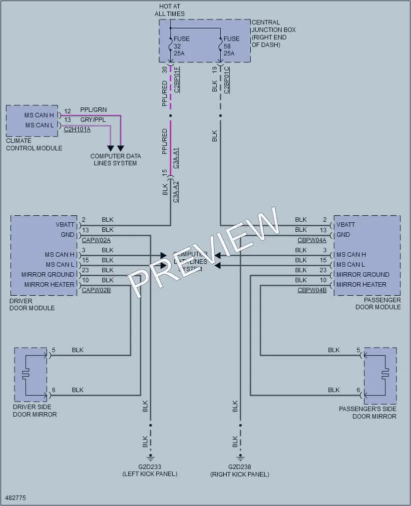 2015 LandRover RangeRover Defoggers wiring diagram preview
