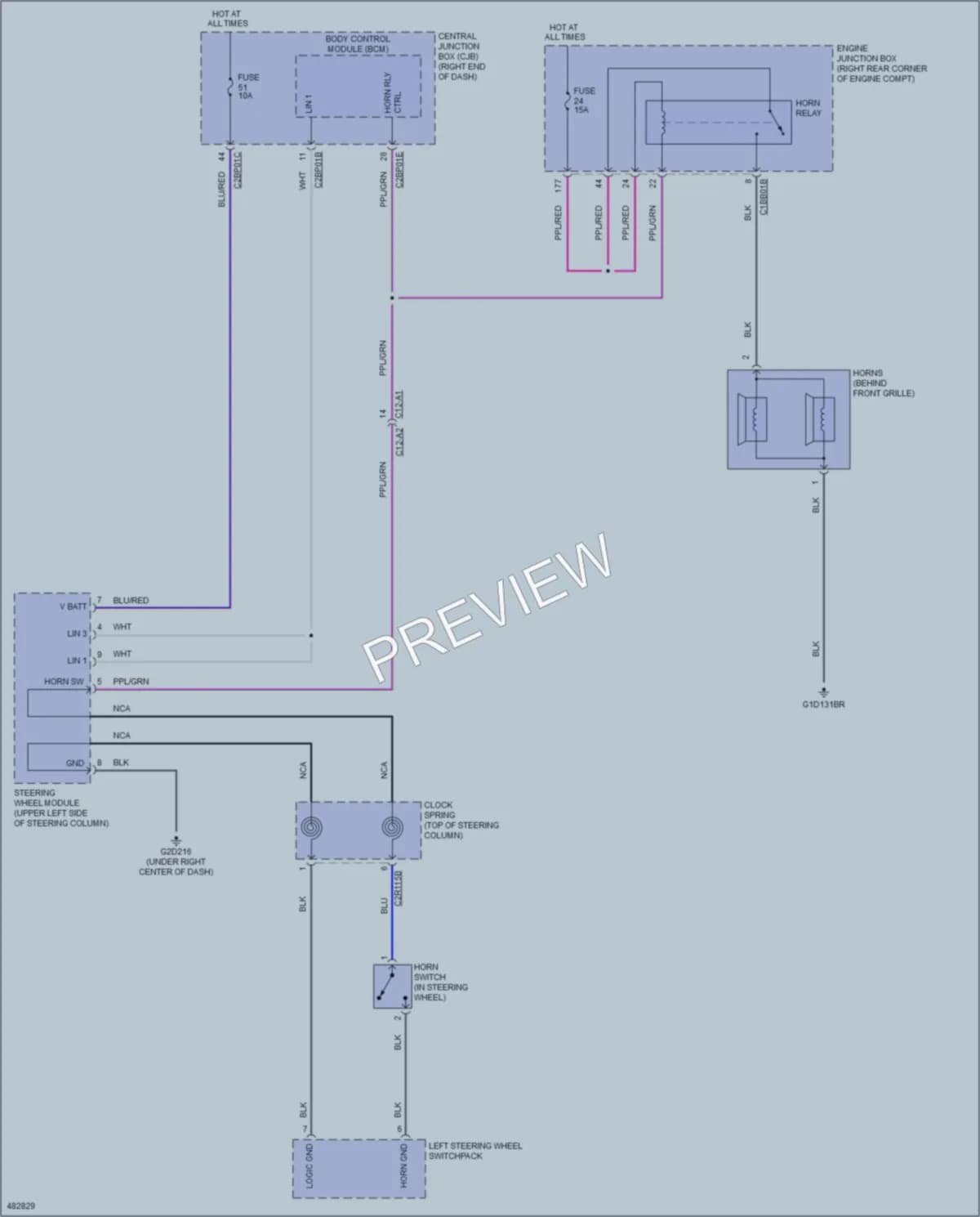 2015 LandRover RangeRover Horn wiring diagram preview