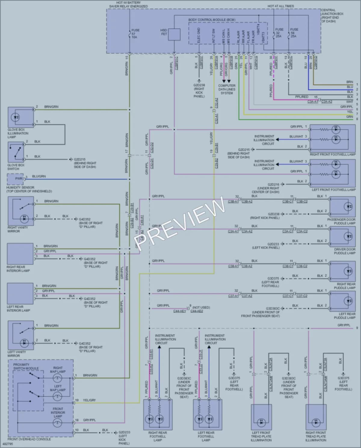 2015 LandRover RangeRover Interior Lights wiring diagram preview