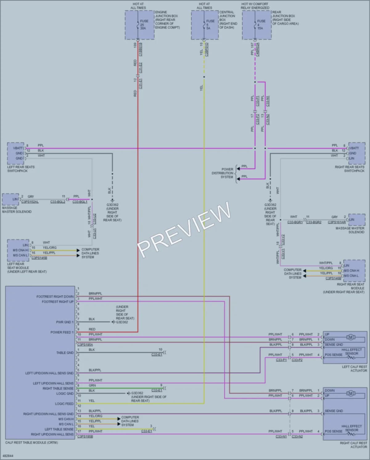 2015 LandRover RangeRover Power Seats wiring diagram preview