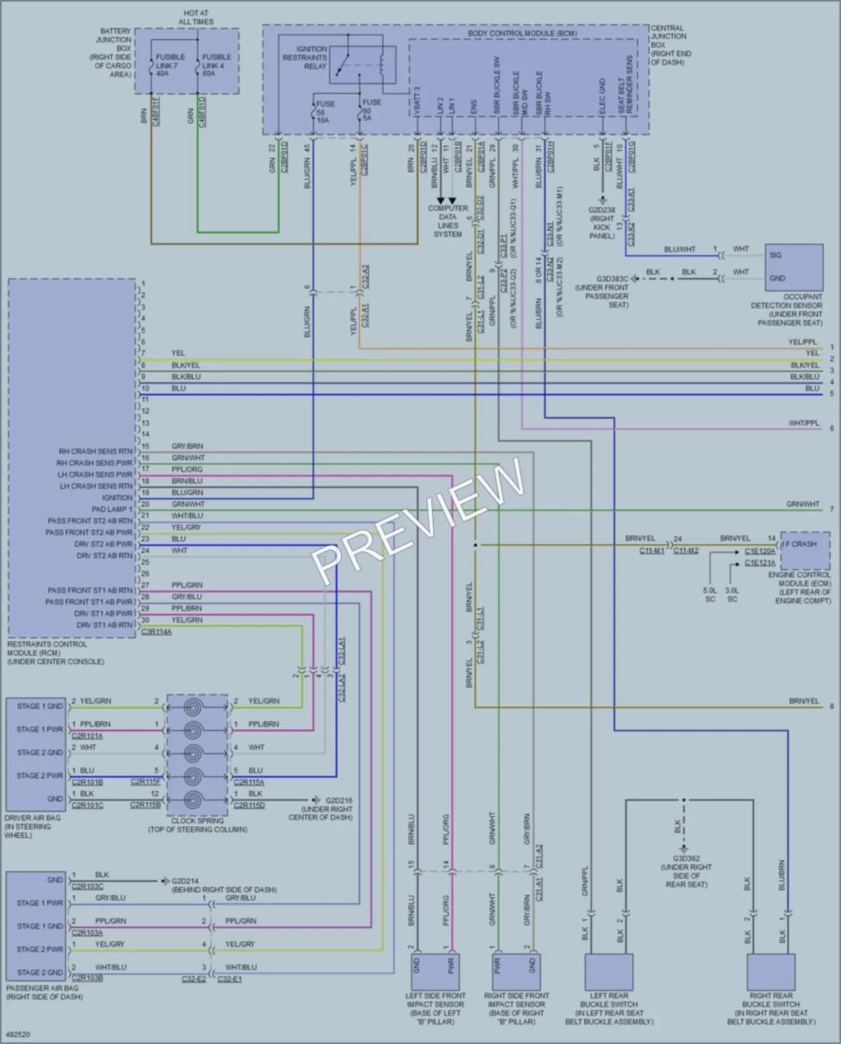 2015 LandRover RangeRover Supplemental Restraints wiring diagram preview