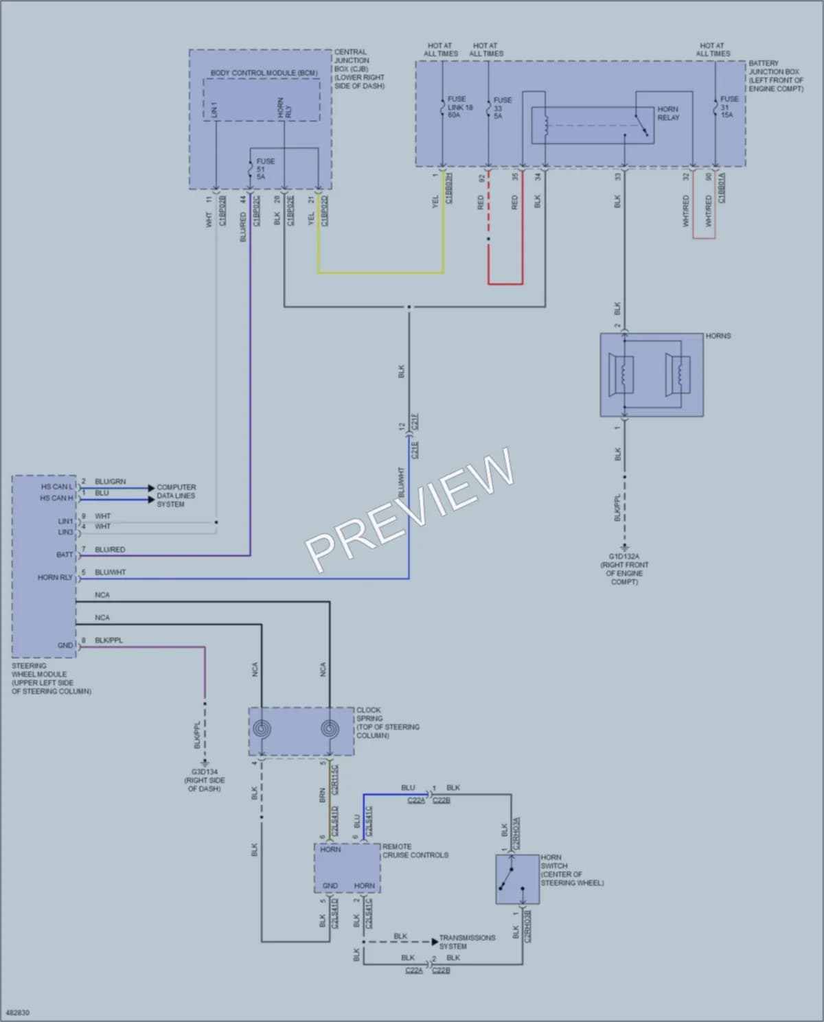 2015 LandRover RangeRoverEvoque Horn wiring diagram preview