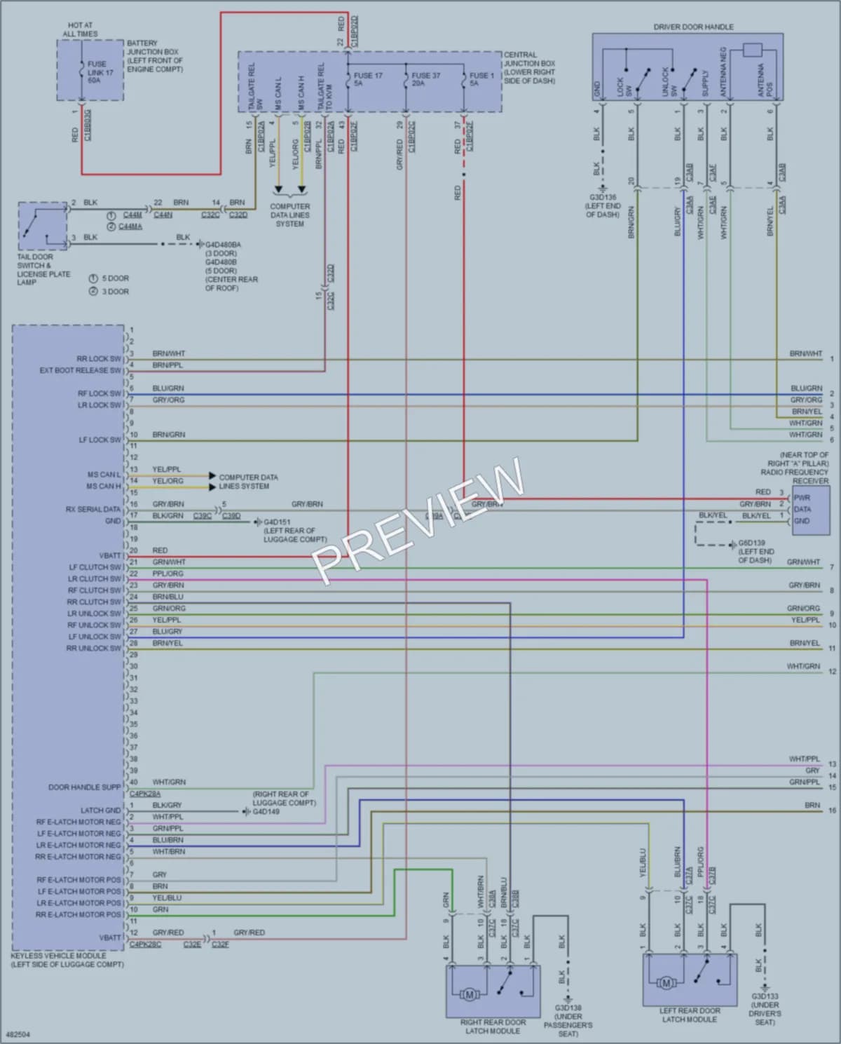 2015 LandRover RangeRoverEvoque Power Door Locks wiring diagram preview