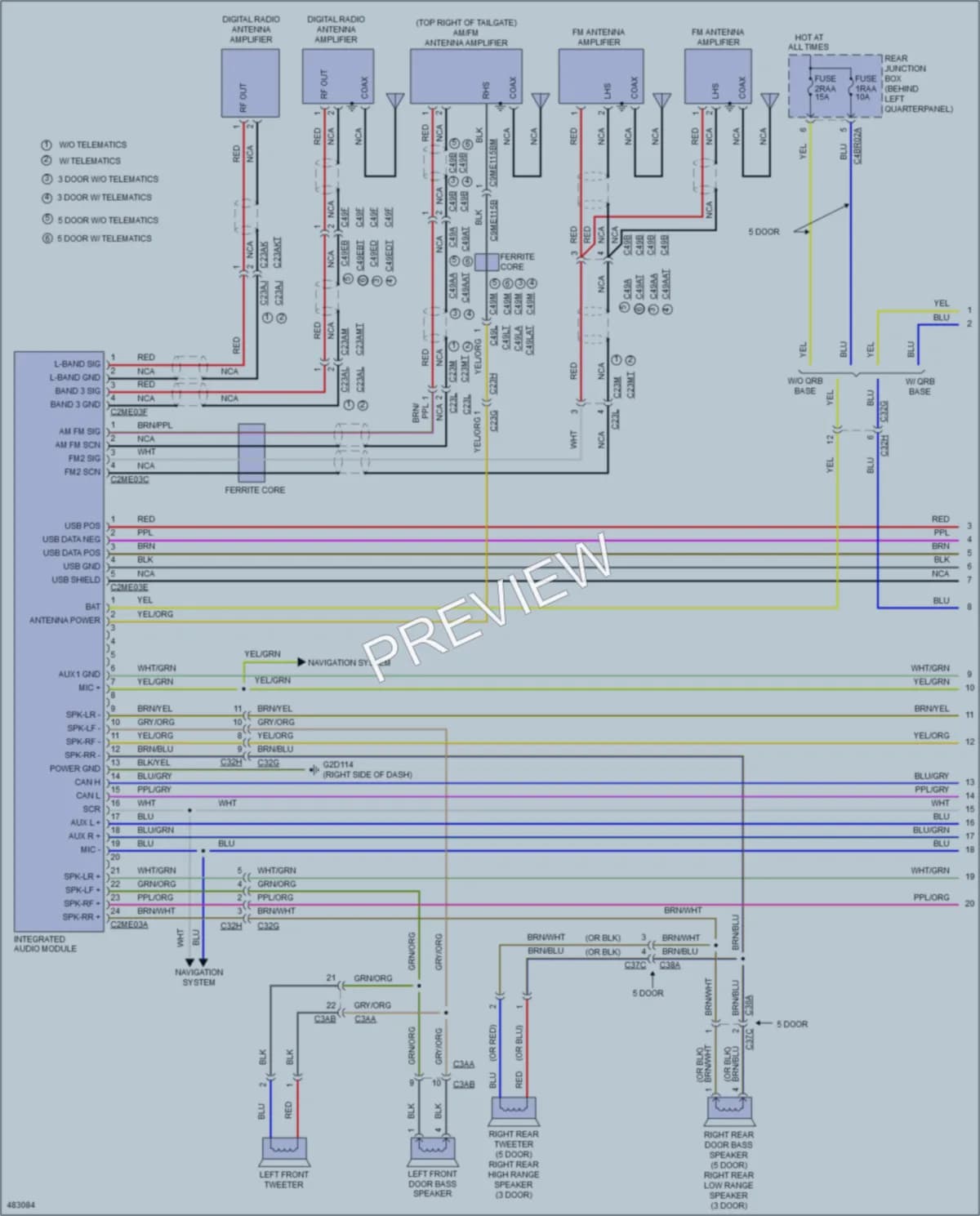 2015 LandRover RangeRoverEvoque Radio wiring diagram preview