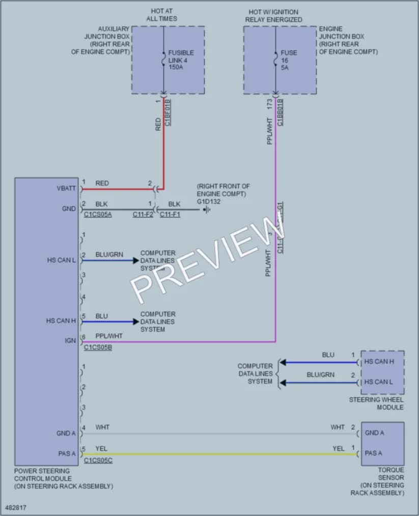 2015 LandRover RangeRoverSport Electronic Power Steering wiring diagram preview