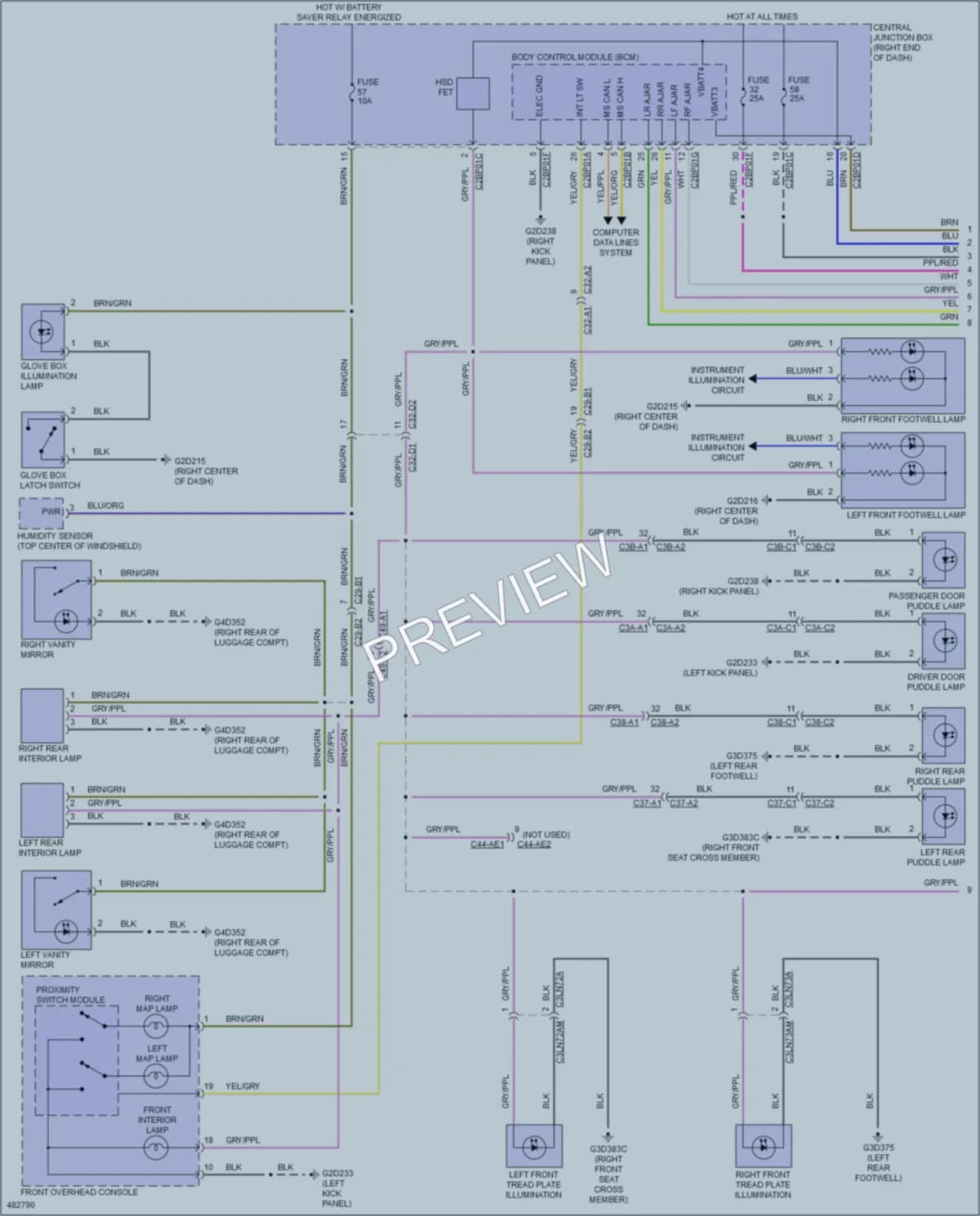 2015 LandRover RangeRoverSport Interior Lights wiring diagram preview