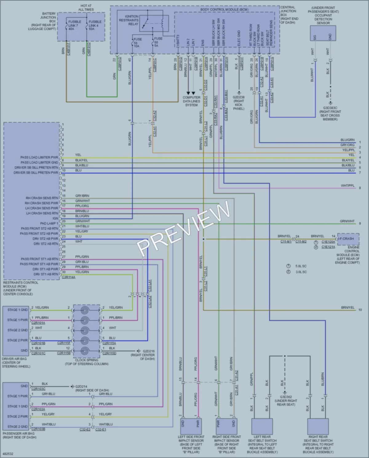 2015 LandRover RangeRoverSport Supplemental Restraints wiring diagram preview