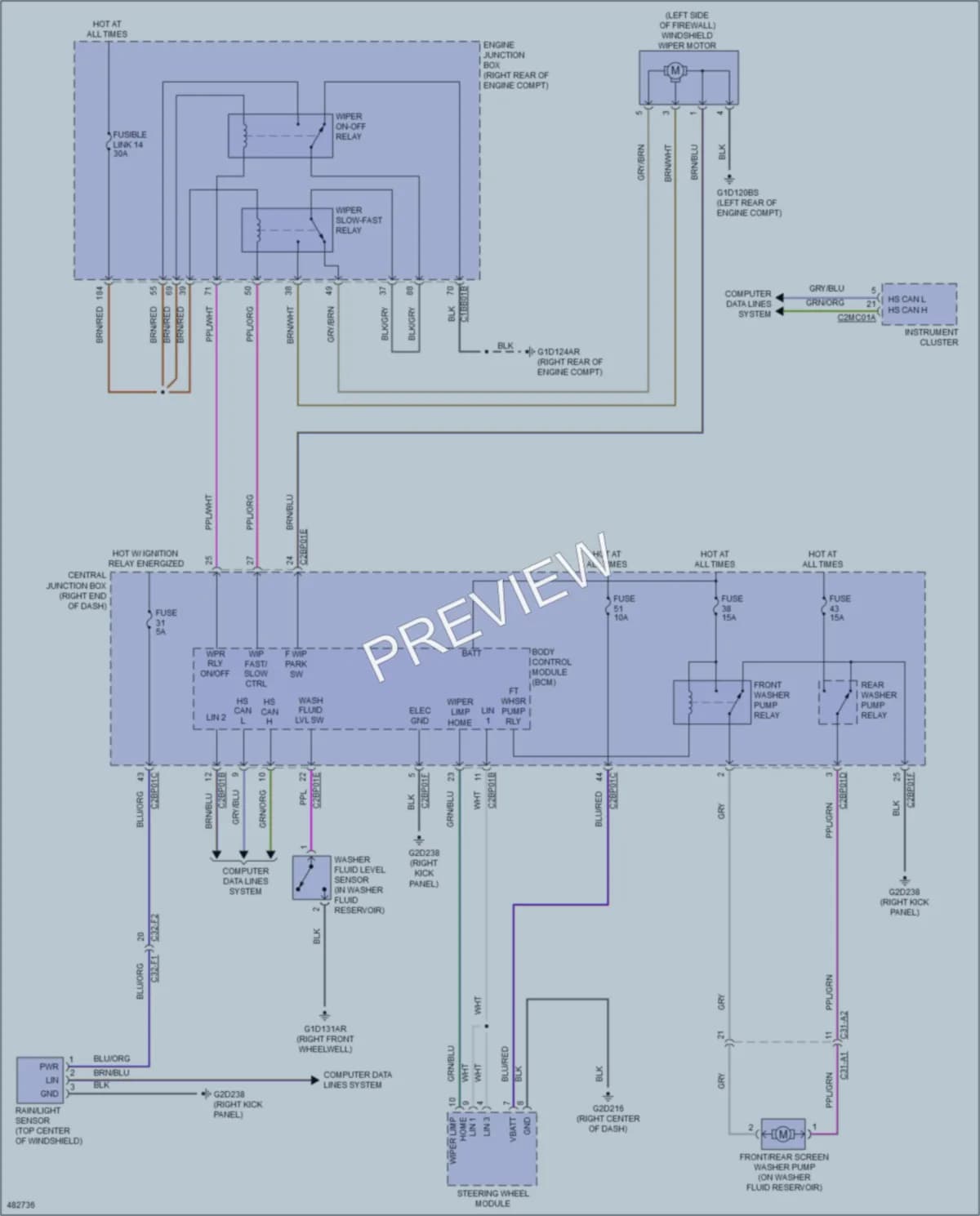 2015 LandRover RangeRoverSport Wiper Washer wiring diagram preview