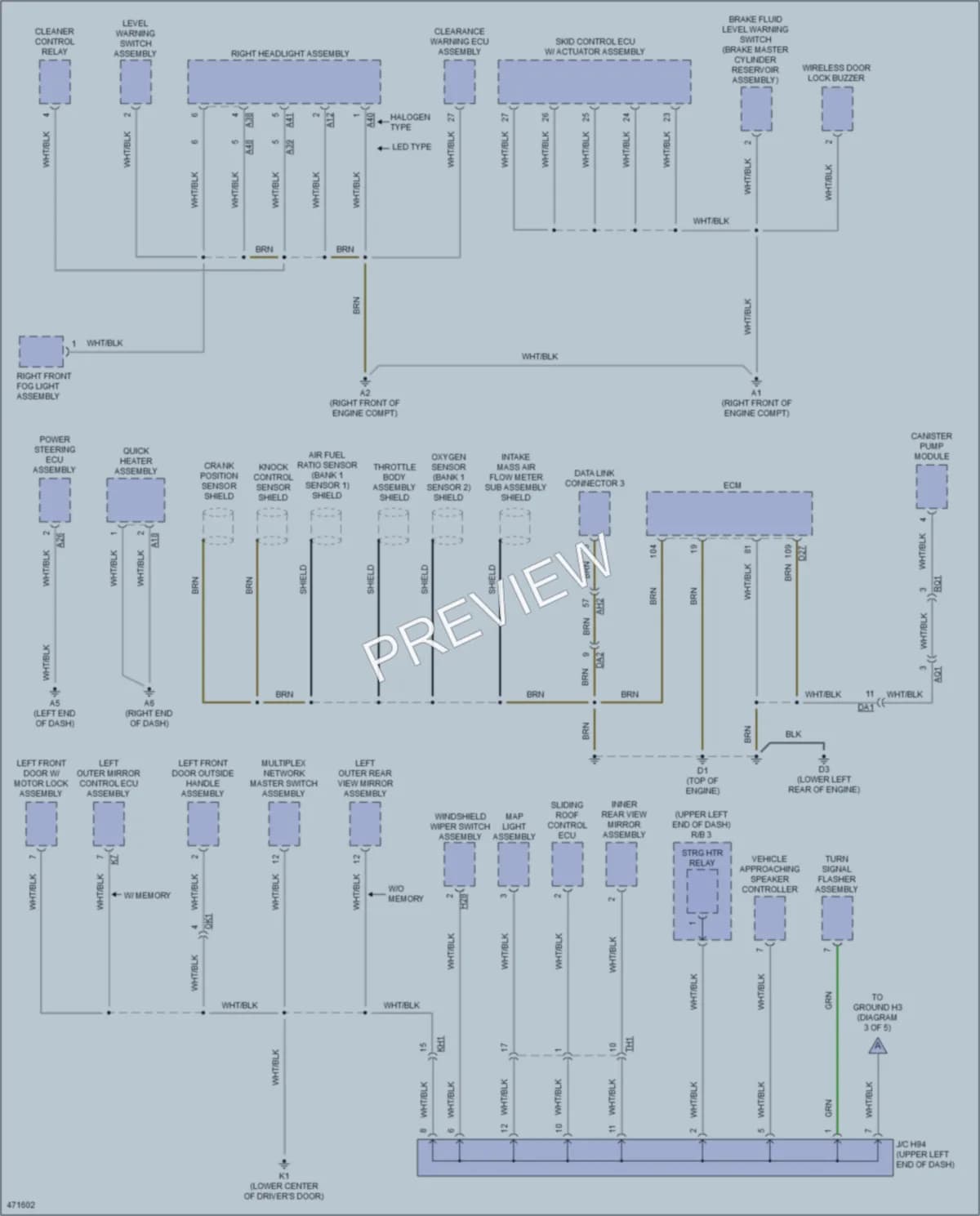 2015 Lexus CT200h Ground Distribution wiring diagram preview
