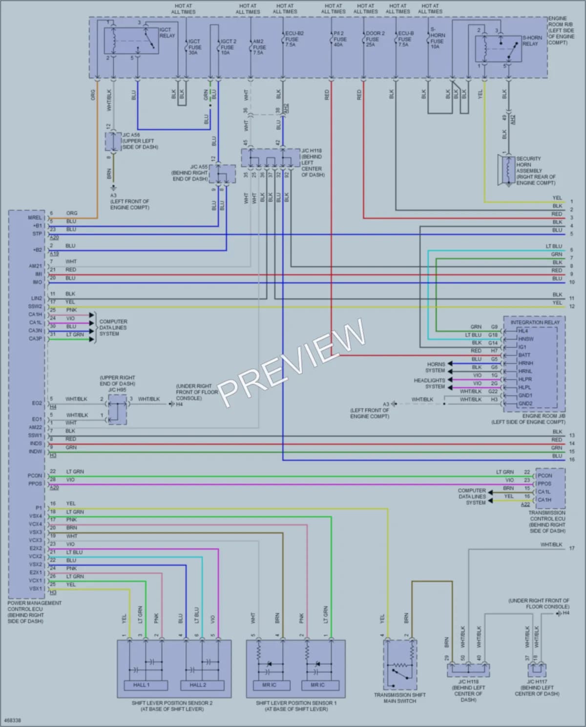 2015 Lexus CT200h Power Door Locks wiring diagram preview