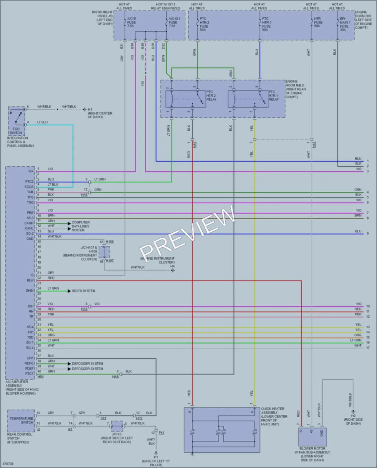 2015 Lexus ES300h Air Conditioning wiring diagram preview