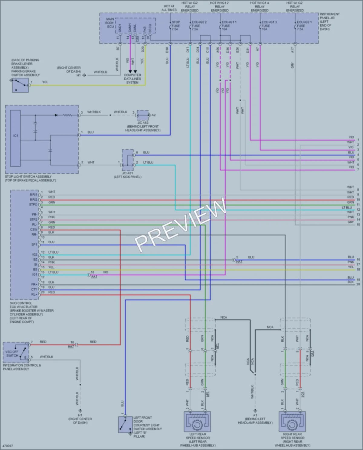 2015 Lexus ES300h Anti Lock Brakes wiring diagram preview