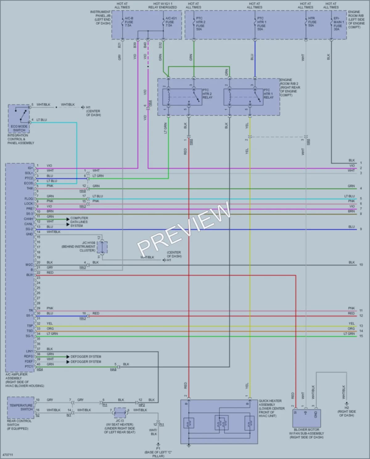 2015 Lexus ES350 Air Conditioning wiring diagram preview