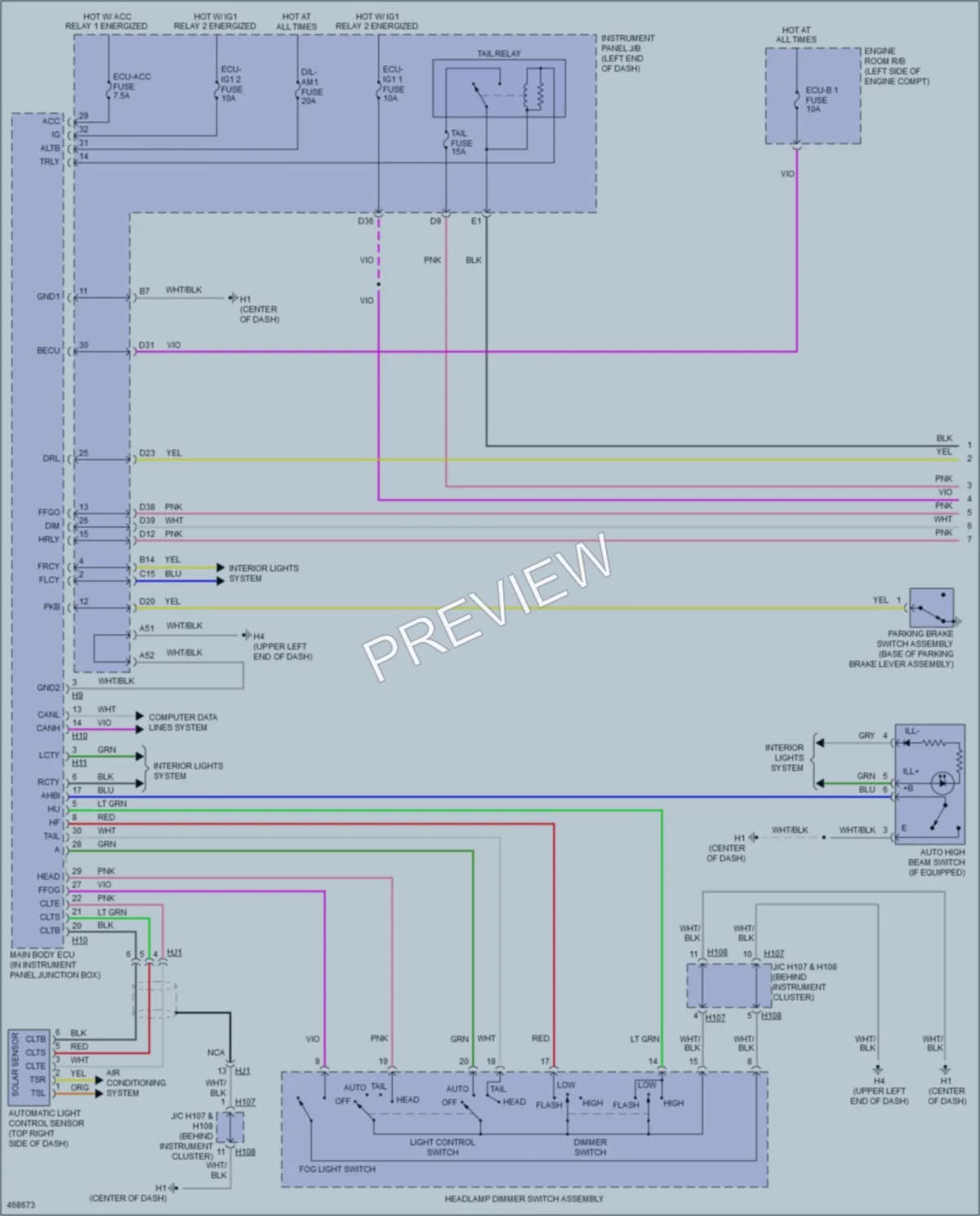2015 Lexus ES350 Headlights wiring diagram preview