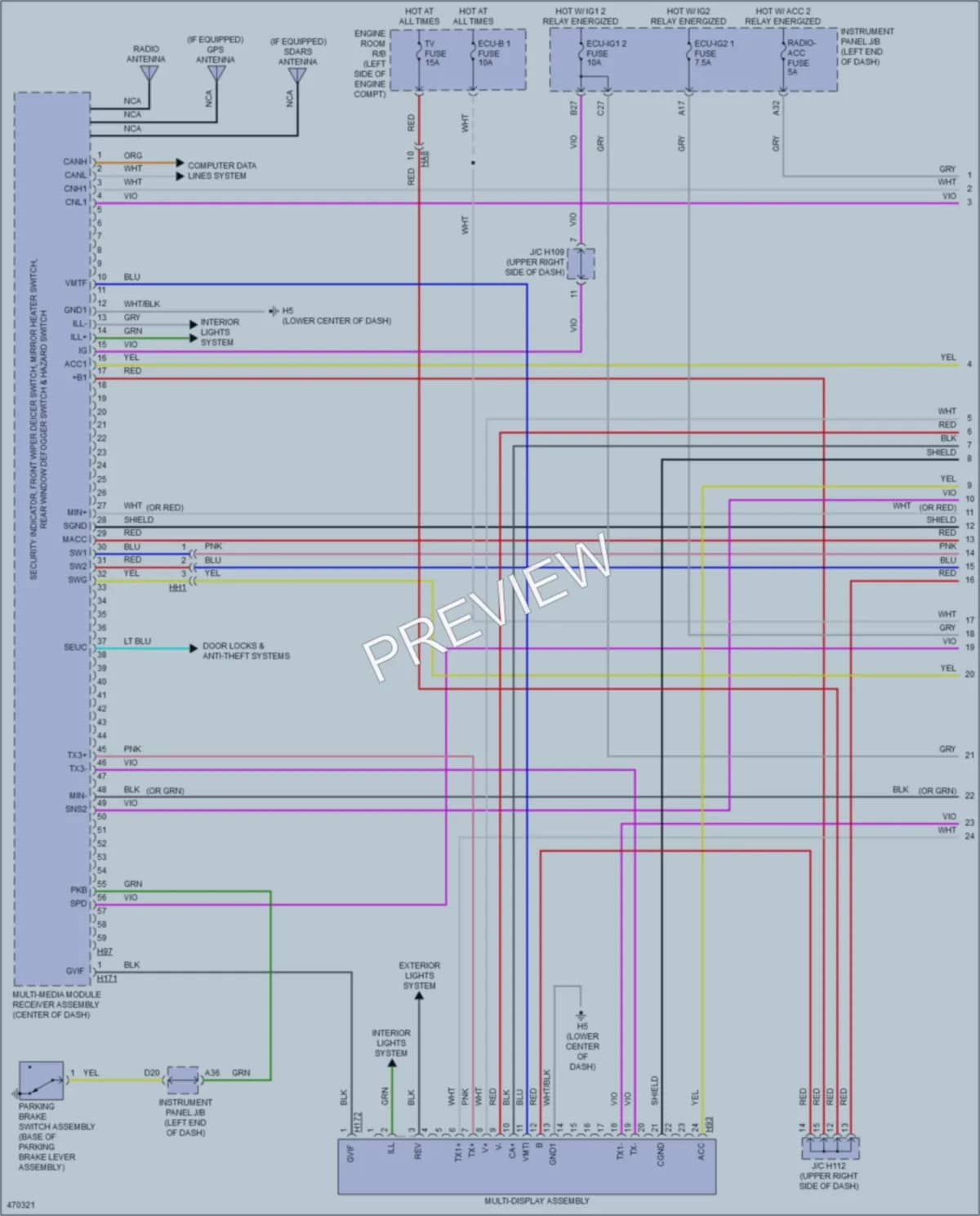 2015 Lexus ES350 Radio wiring diagram preview