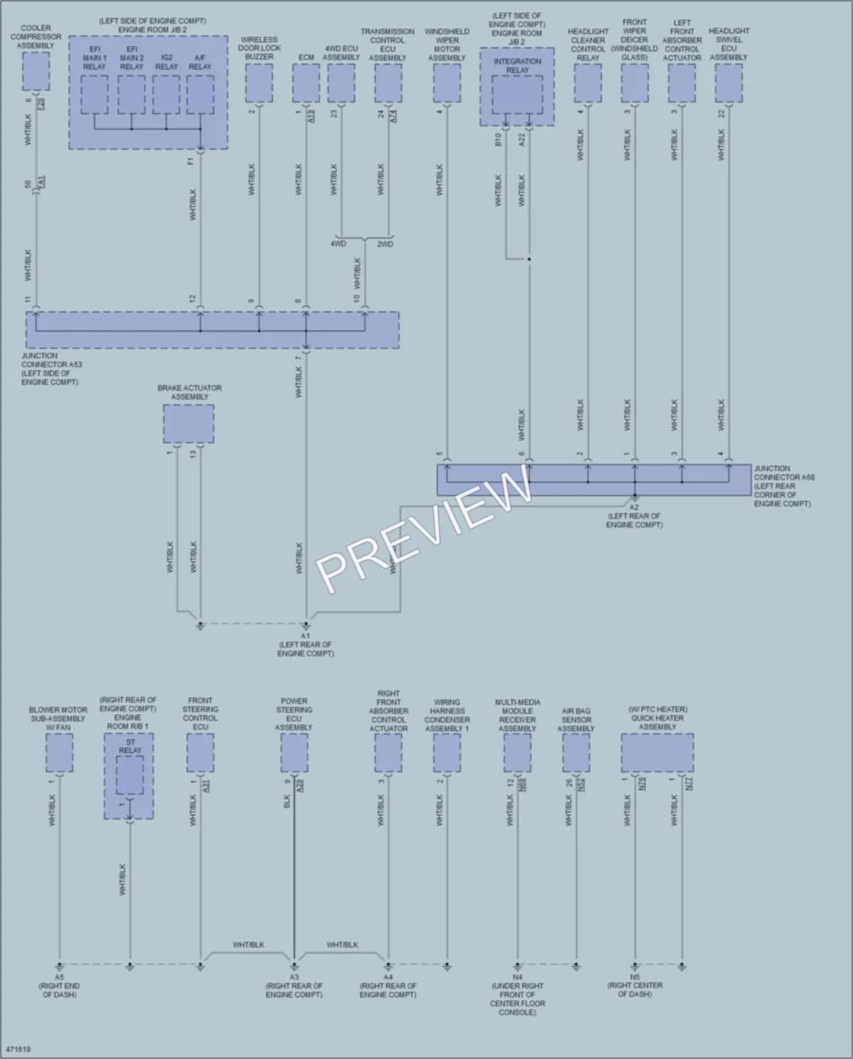 2015 Lexus GS350 Ground Distribution wiring diagram preview
