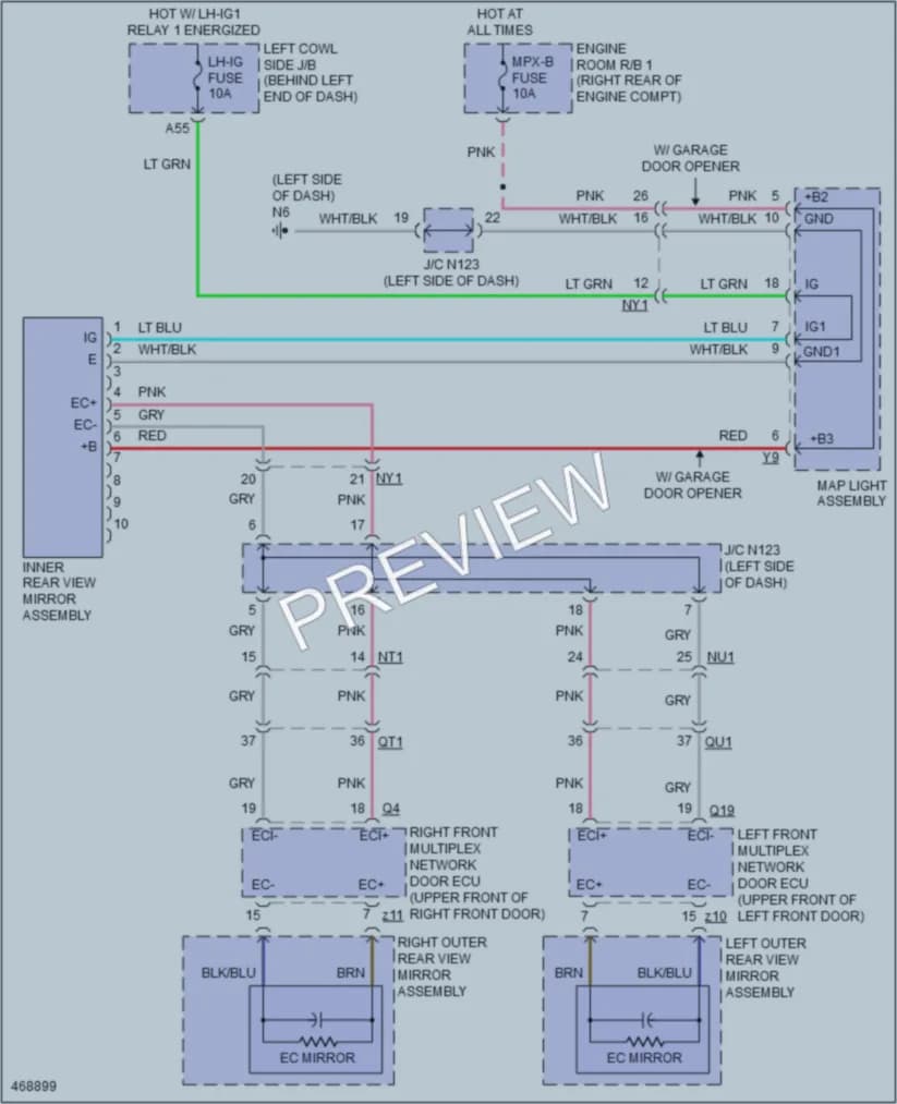 2015 Lexus GS350 Power Mirrors wiring diagram preview