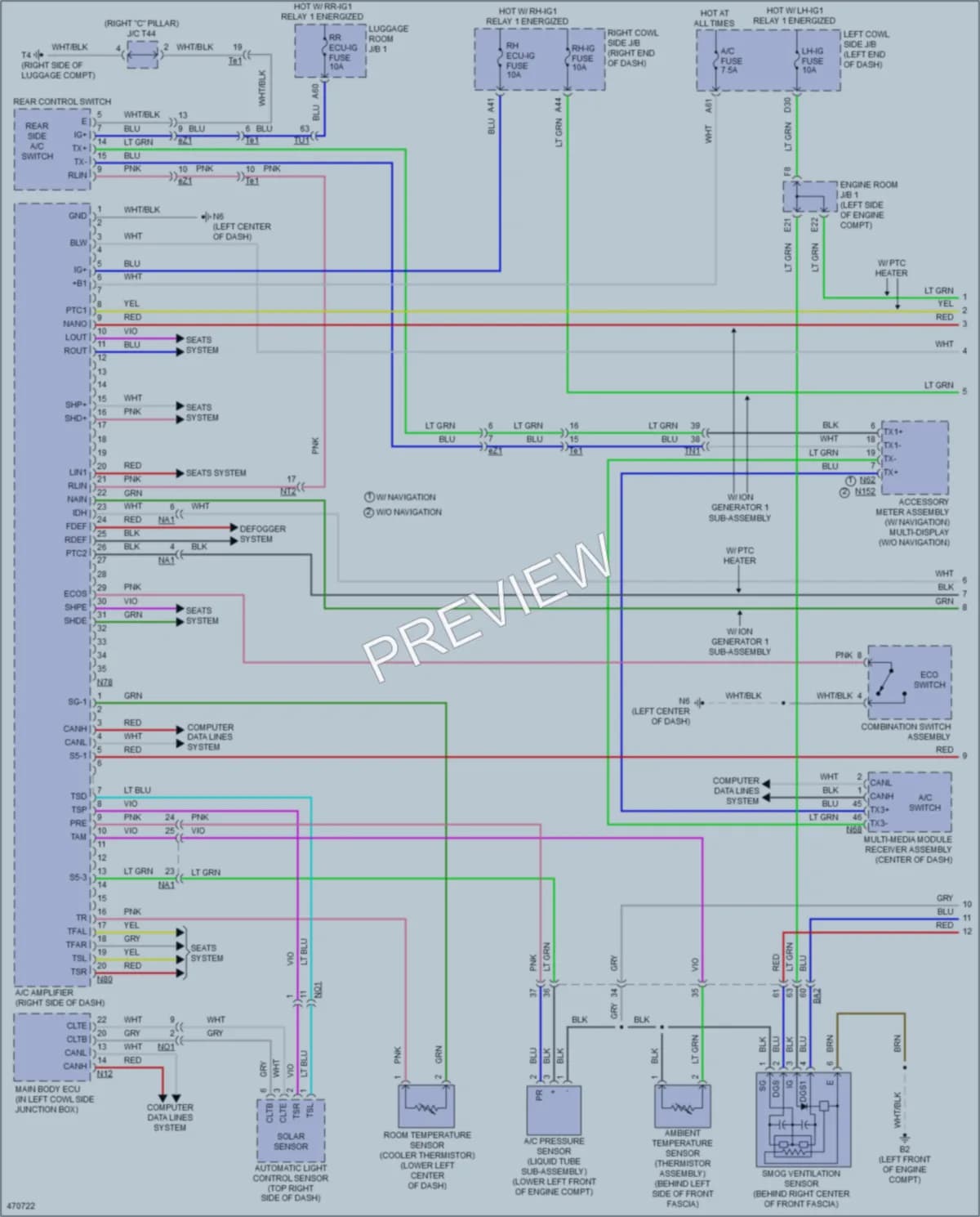2015 Lexus GS450h Air Conditioning wiring diagram preview