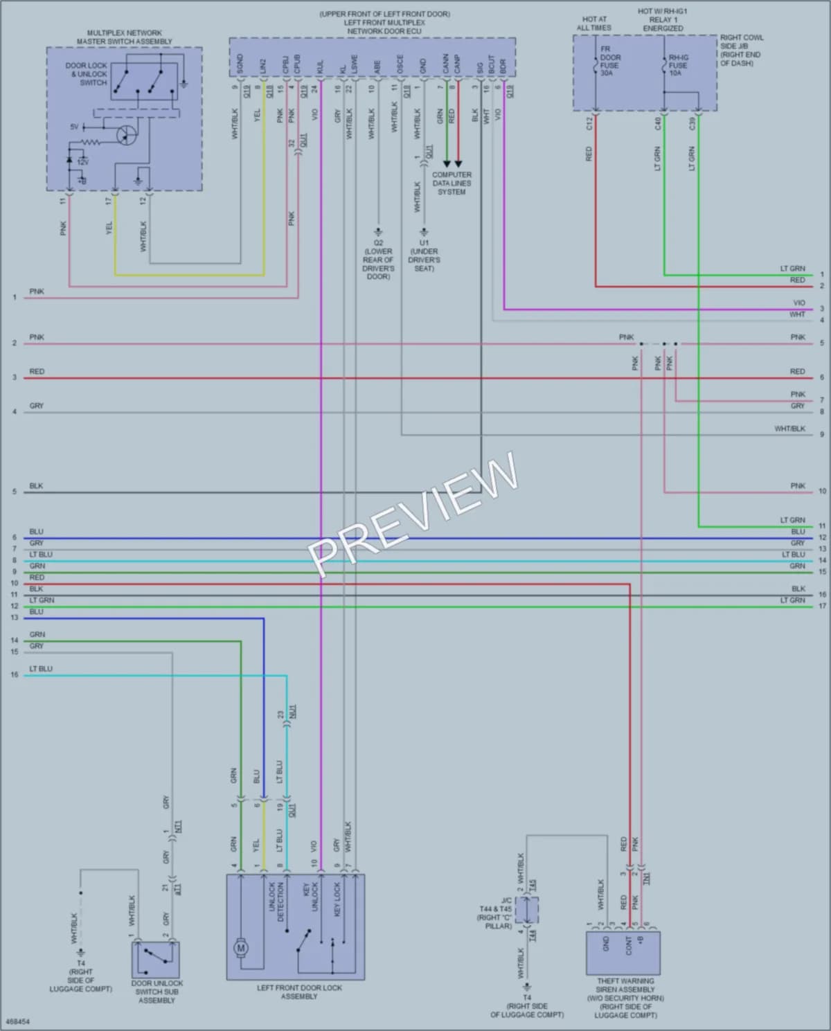 2015 Lexus GS450h Anti Theft wiring diagram preview