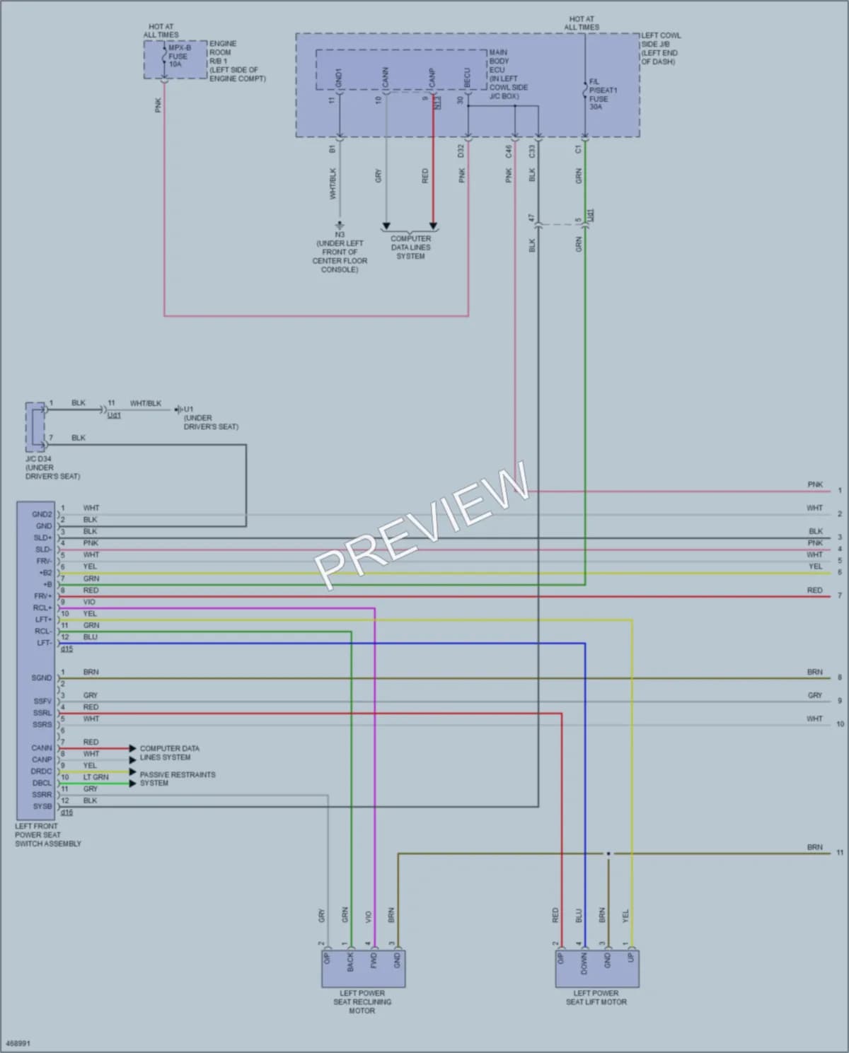 2015 Lexus GS450h Memory Systems wiring diagram preview