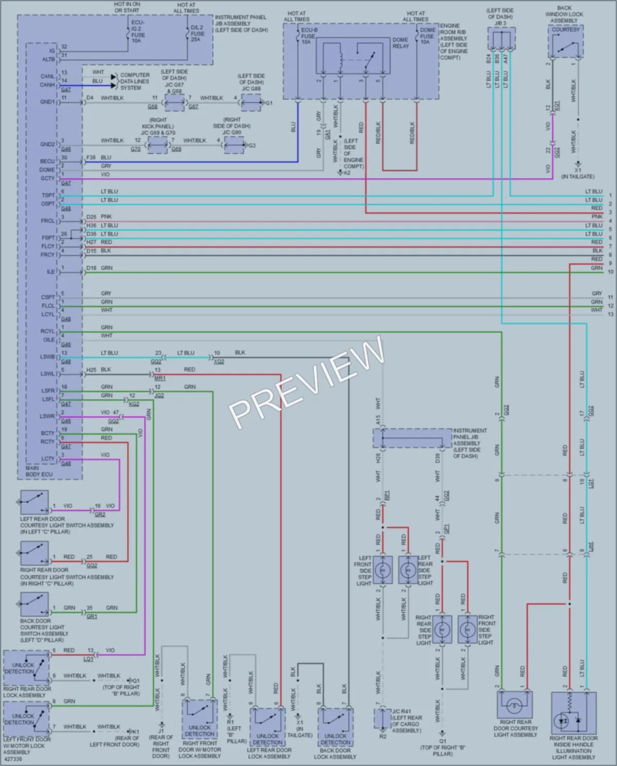 2015 Lexus GX460 Interior Lights wiring diagram preview