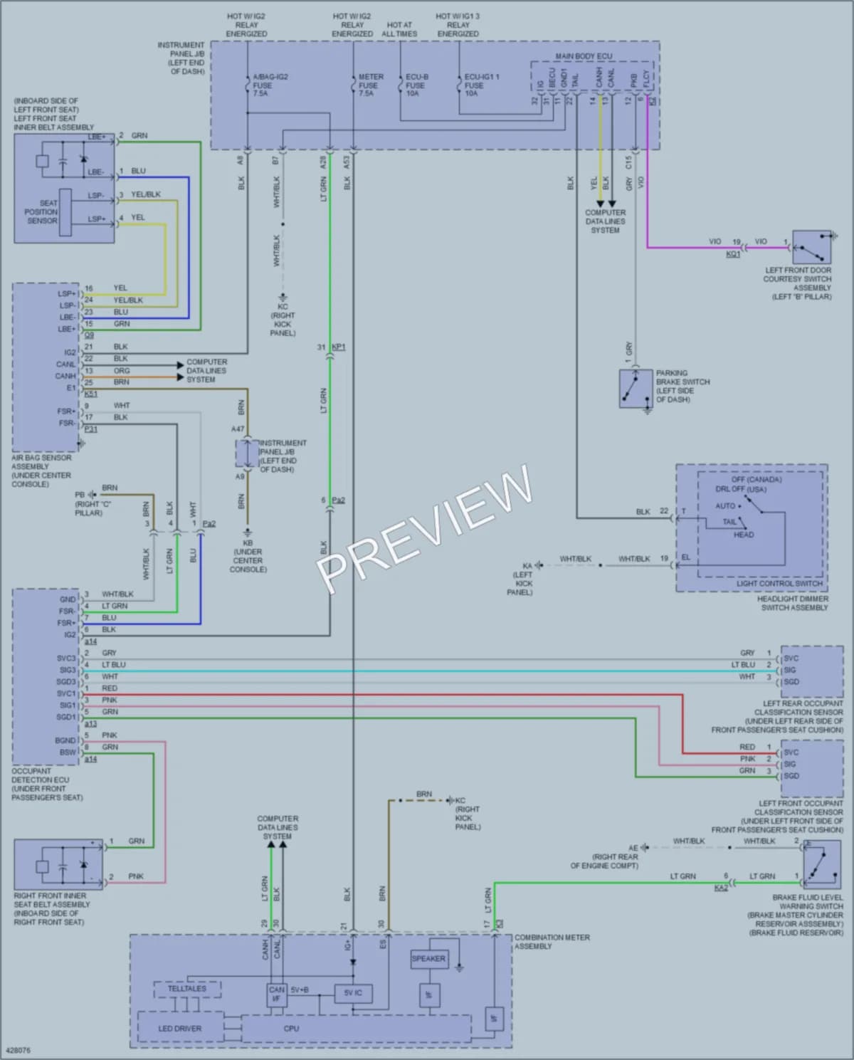 2015 Lexus IS250 Warning Systems wiring diagram preview