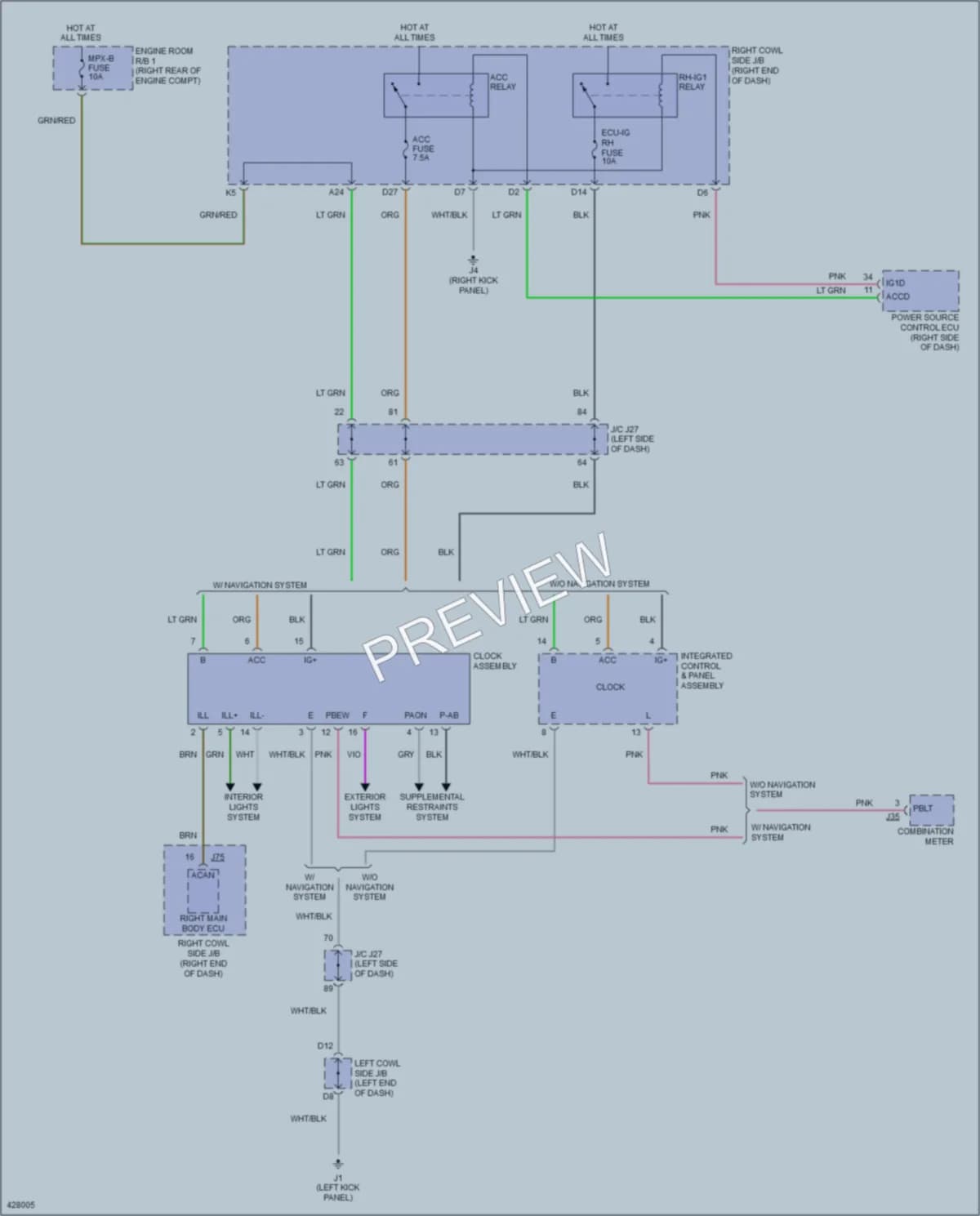 2015 Lexus IS250C Instrument Cluster wiring diagram preview
