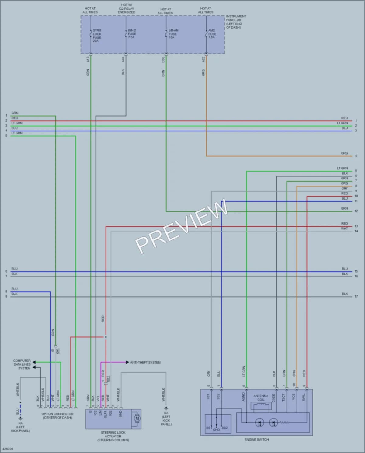 2015 Lexus IS350 Anti Theft wiring diagram preview