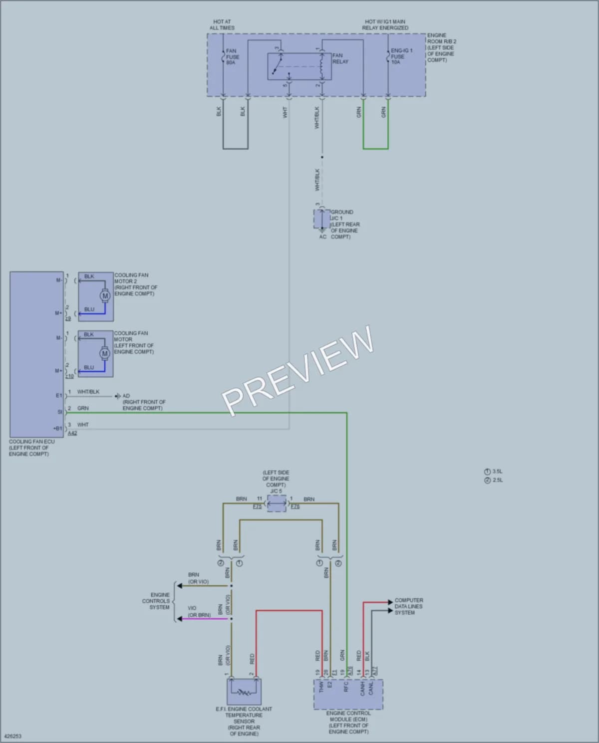 2015 Lexus IS350 Cooling Fan wiring diagram preview