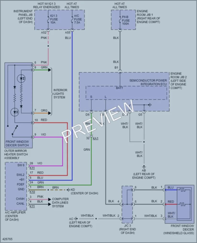 2015 Lexus IS350 Defoggers wiring diagram preview