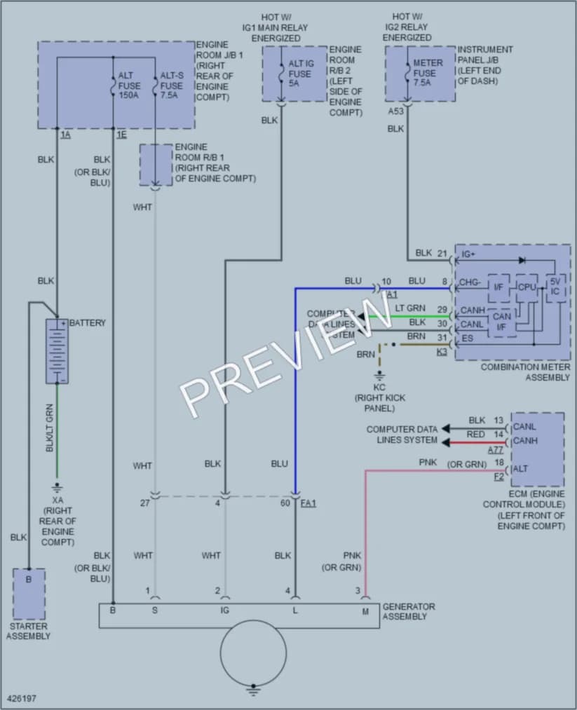 2015 Lexus IS350 Starting Charging wiring diagram preview