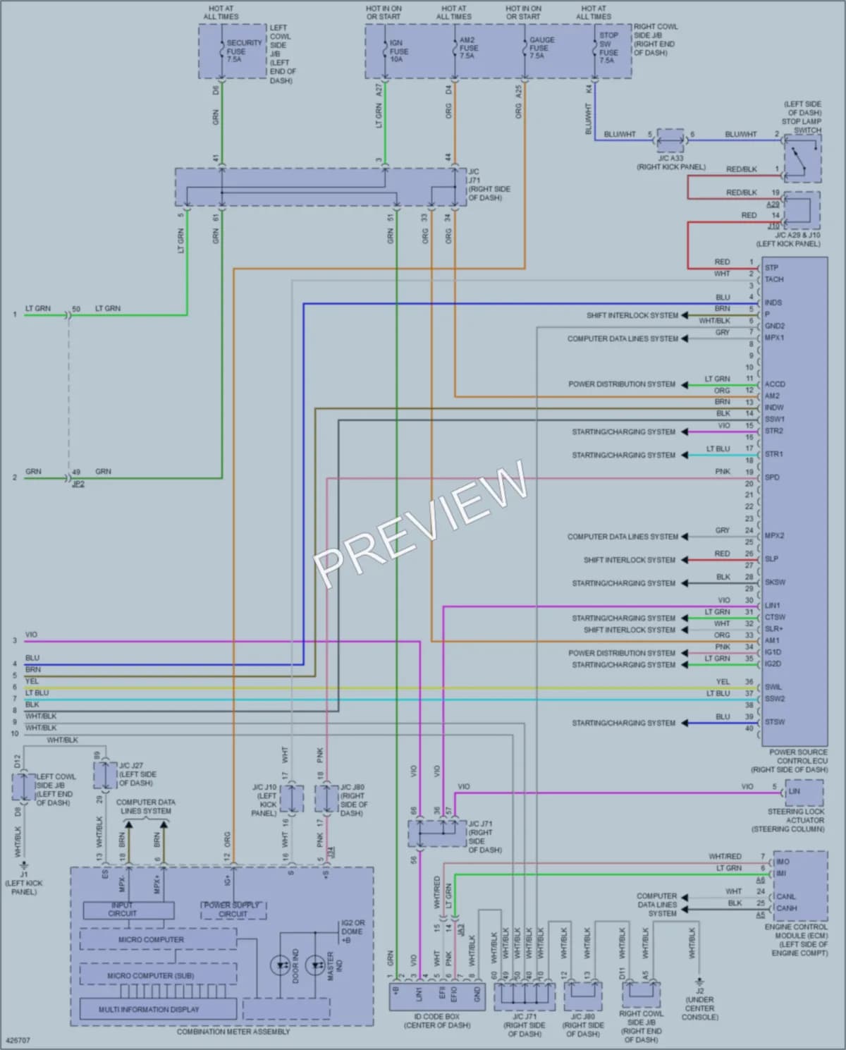2015 Lexus IS350C Anti Theft wiring diagram preview