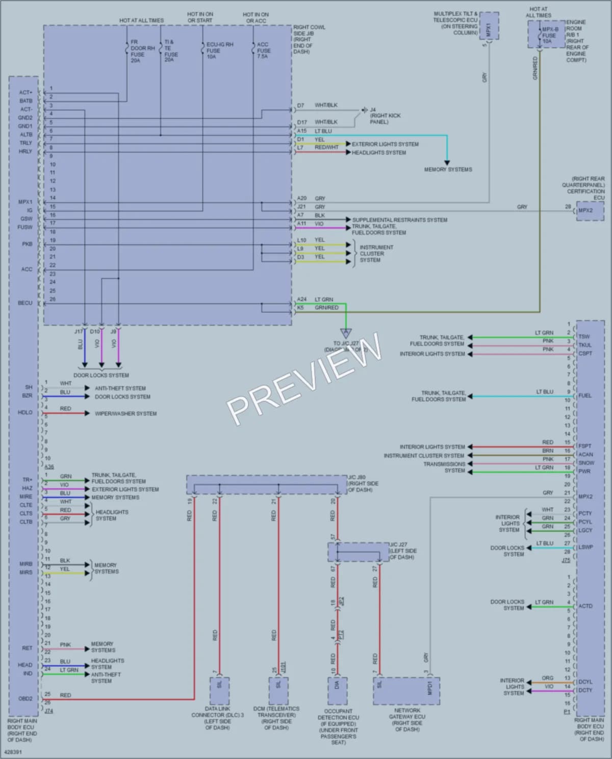 2015 Lexus IS350C Body Control Modules wiring diagram preview