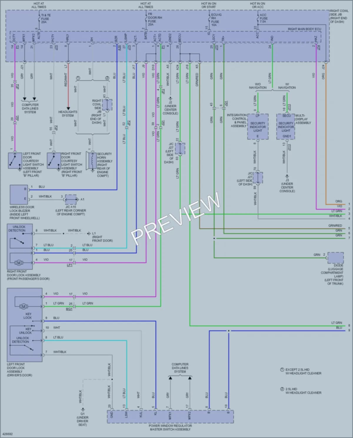2015 Lexus IS350C Power Door Locks wiring diagram preview
