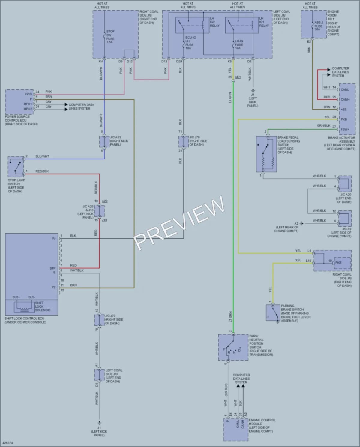 2015 Lexus IS350C Shift Interlock wiring diagram preview