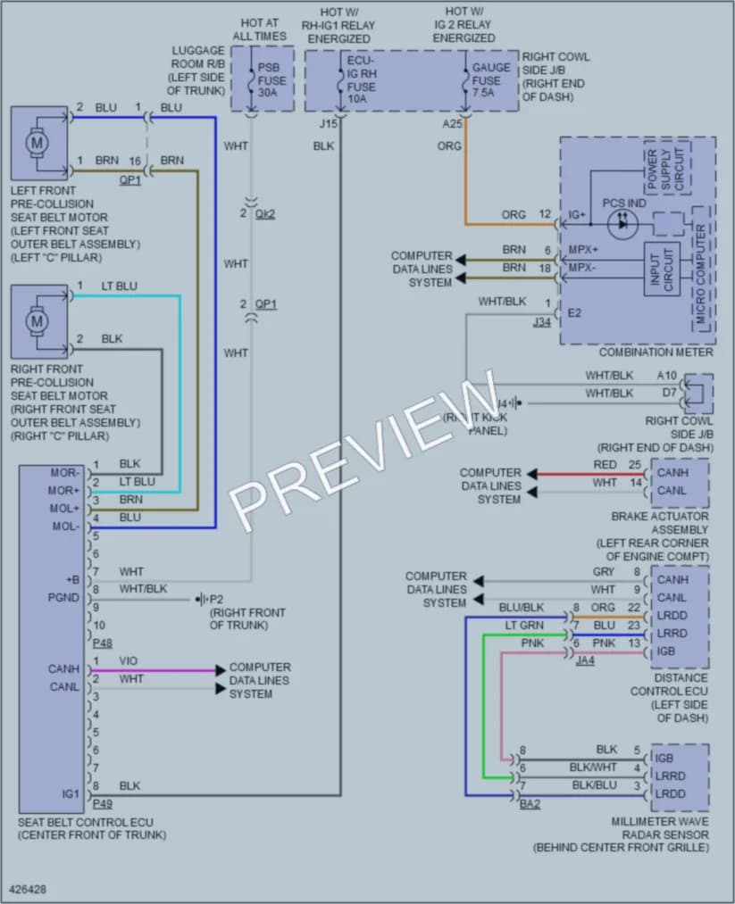 2015 Lexus IS350C Supplemental Restraints wiring diagram preview