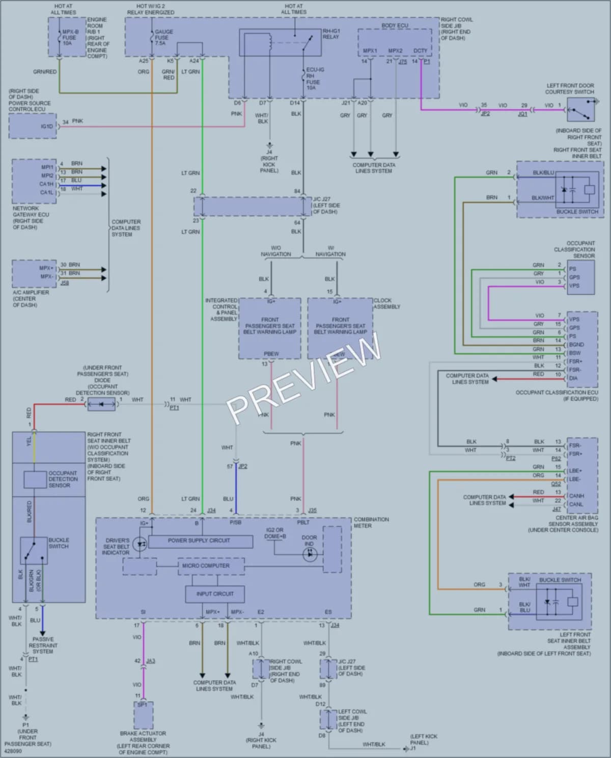 2015 Lexus IS350C Warning Systems wiring diagram preview