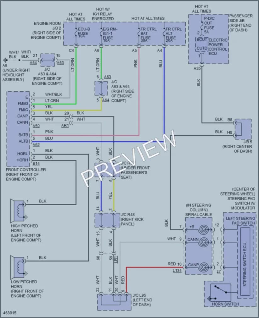 2015 Lexus LS460 Horn wiring diagram preview