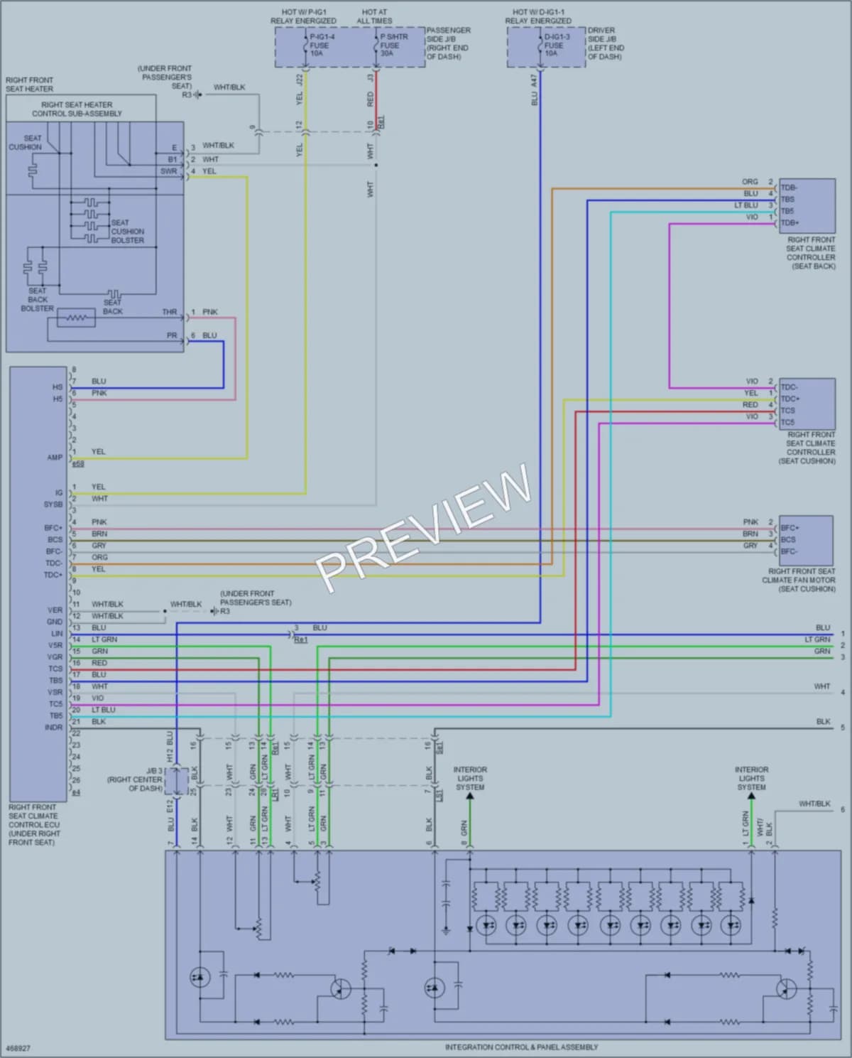 2015 Lexus LS460 Power Seats wiring diagram preview