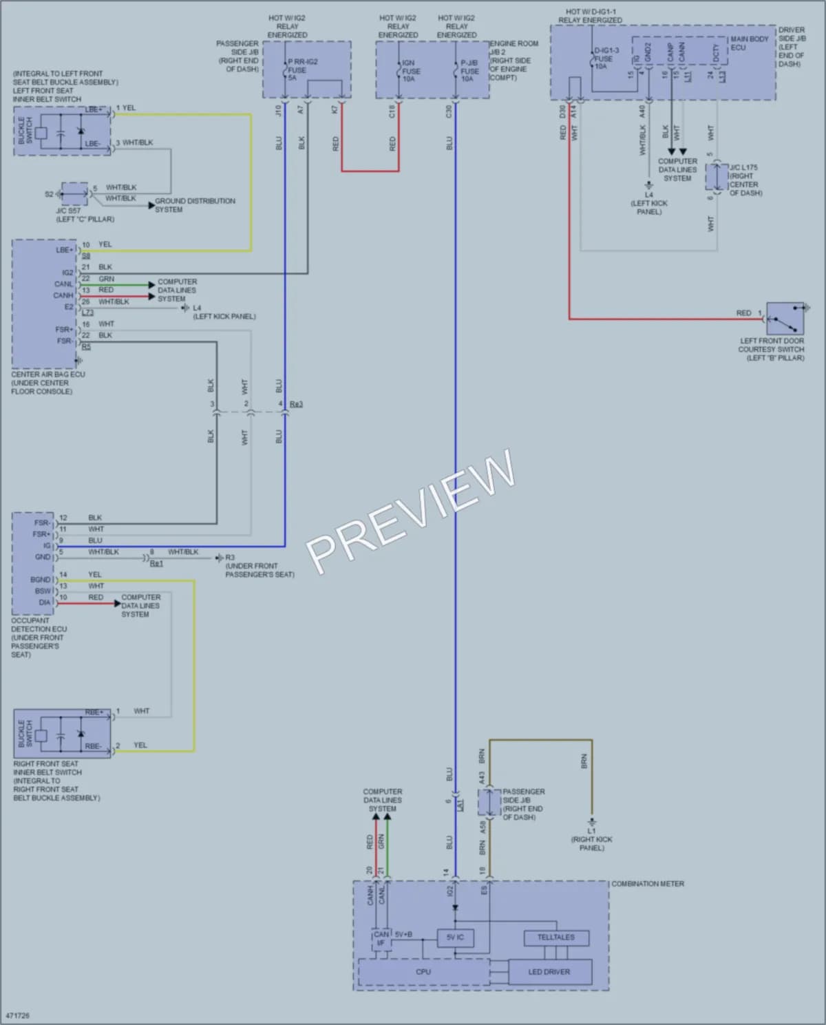 2015 Lexus LS460 Warning Systems wiring diagram preview