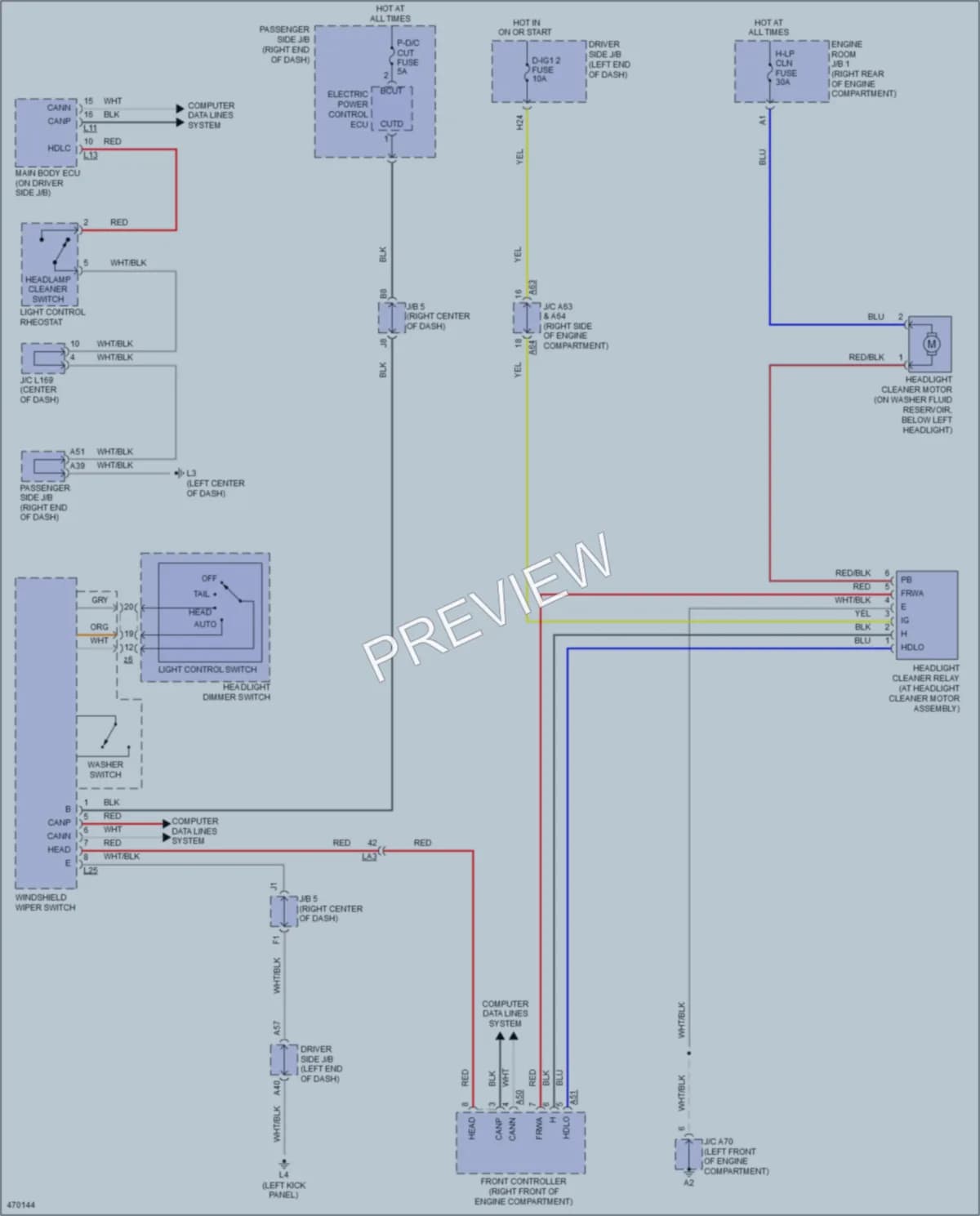 2015 Lexus LS460 Wiper Washer wiring diagram preview