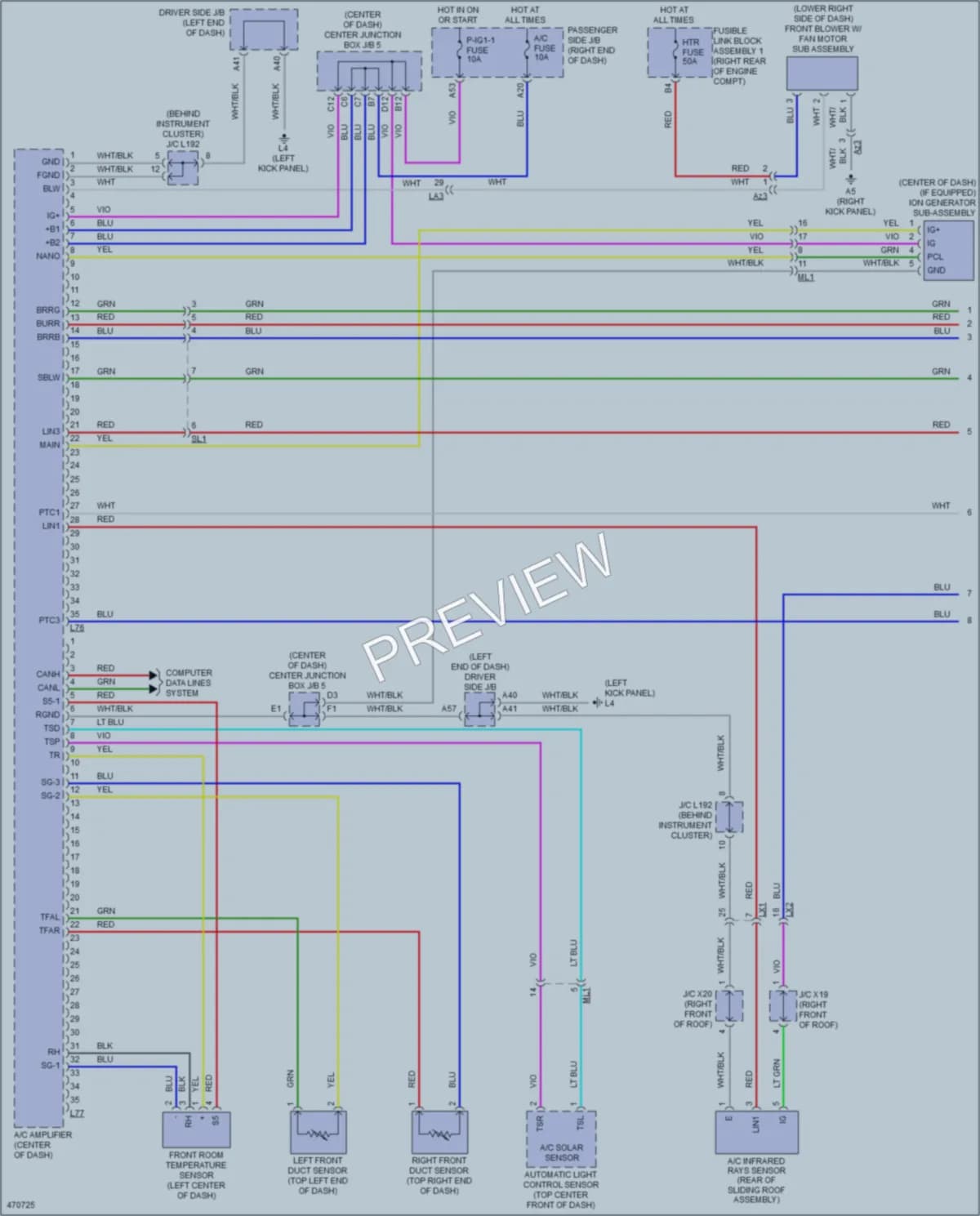 2015 Lexus LS600h Air Conditioning wiring diagram preview